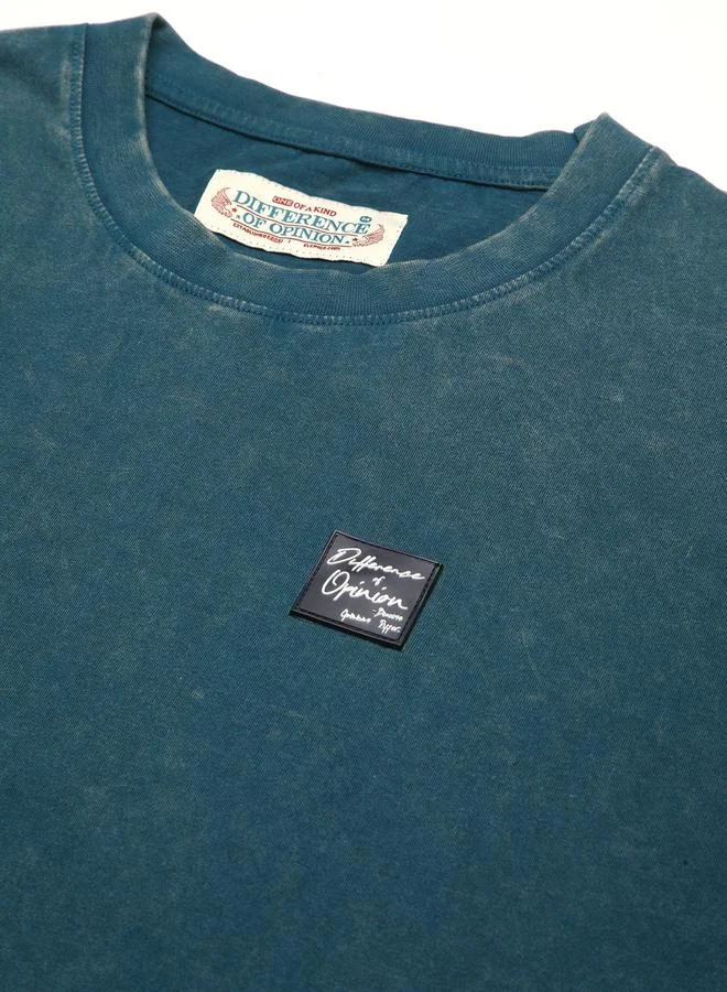 Difference of Opinion Men Oversized Acid Wash Printed T-Shirt